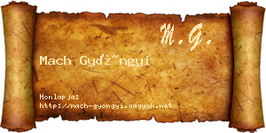 Mach Gyöngyi névjegykártya