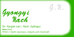 gyongyi mach business card